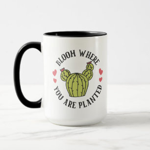 Bloom Where You are Planted Succulent Mug