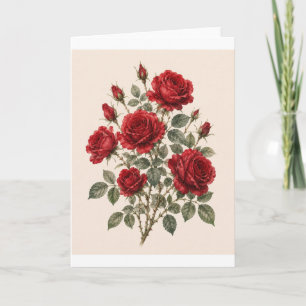 Bloom Where You Are Planted Vintage Rose Botanic Card