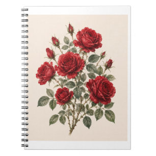 Bloom Where You Are Planted Vintage Rose Botanic Notebook