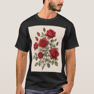 Bloom Where You Are Planted Vintage Rose Botanic T-Shirt