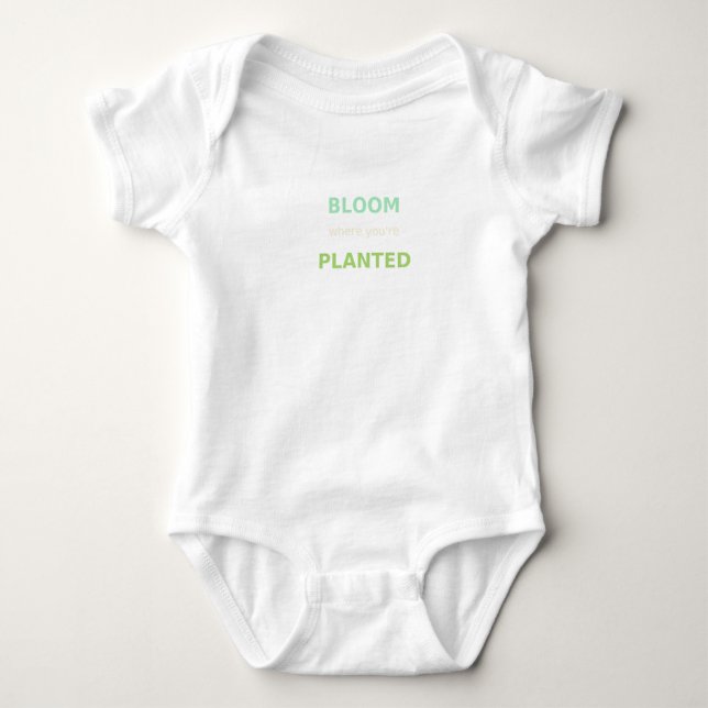 Bloom Where You’re Planted Hoodie & Mug – Inspirat Baby Bodysuit (Front)
