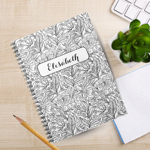 Bloom Where You're Planted: Black Personalised Notebook
