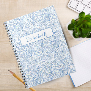 Bloom Where You're Planted: Blue Personalised Notebook