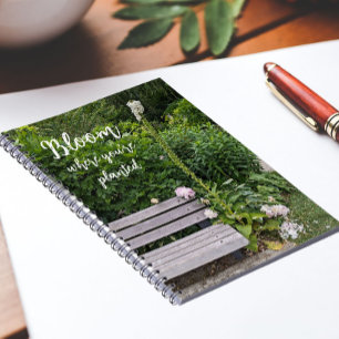 Bloom Where You're Planted Quote Foxglove Notebook