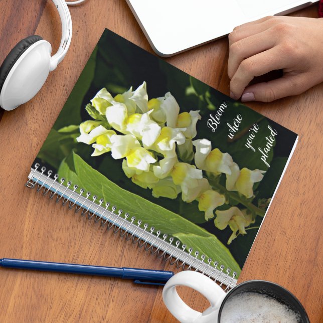Bloom Where You're Planted Quote Snapdragons Notebook (In Situ)
