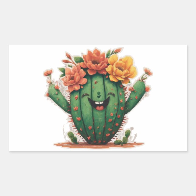 Bloom Where You're Planted: Smiling Cactus Sticker (Front)