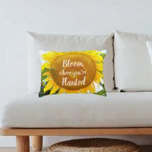 Bloom Where You're Planted Sunflower Floral Decorative Cushion