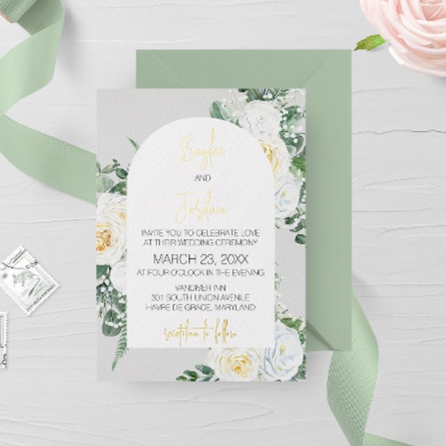 Bloom White Floral Wedding Invitation (Creator Uploaded)