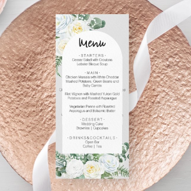 Bloom White Floral Wedding Menu (Creator Uploaded)