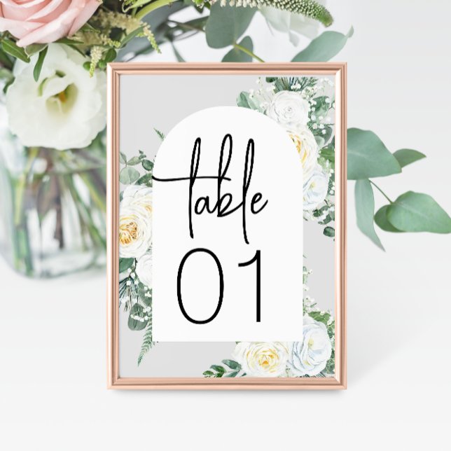 Bloom White Floral Wedding Table Number (Creator Uploaded)