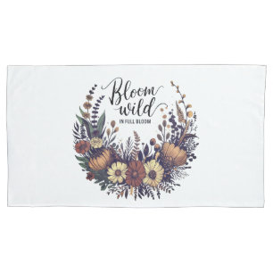 "Bloom Wild: Earthy Wildflower Bouquet Design  Pillowcase