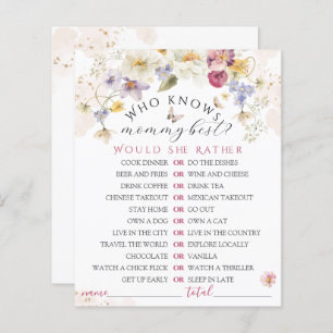 Bloom Wildflower Rustic Baby Shower Game