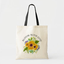 Bloom with God canvas bag for Christian woman