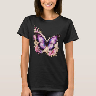 Bloom With Grace Butterfly Floral Women T-Shirt |