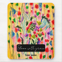 Bloom With Grace | Colourful Floral Mousepad
