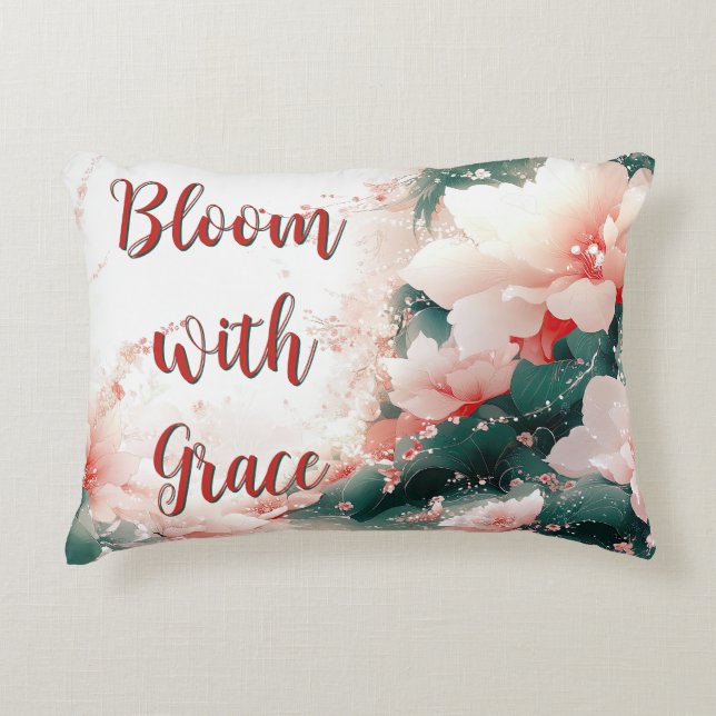 Bloom with Grace Floral  Decorative Cushion (Front)