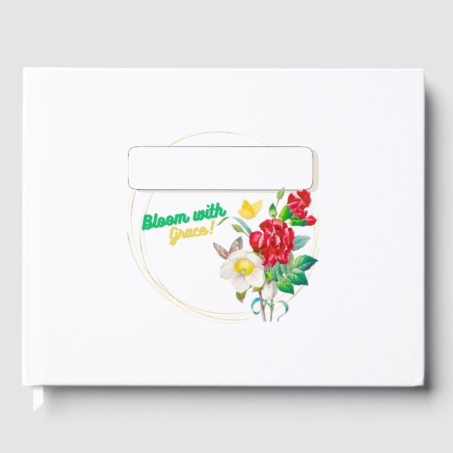 Bloom with Grace Floral Guest Book – Elegant Event (Front)