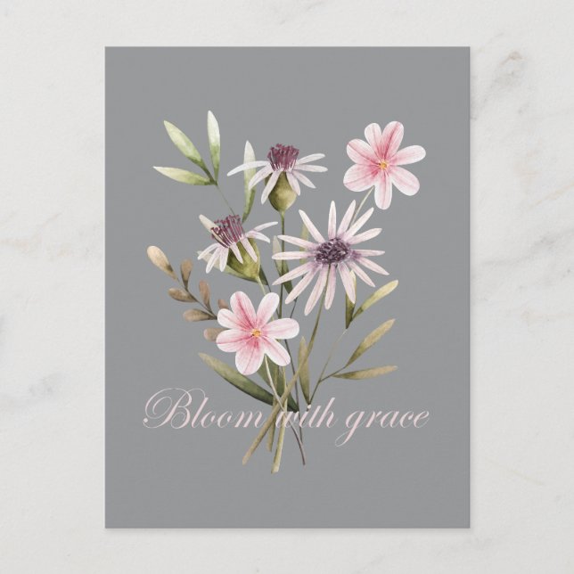 Bloom with Grace Floral Postcard (Front)