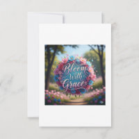 Bloom With Grace" Floral Quote Poster – Growth & H