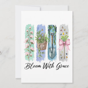 Bloom with Grace Garden Floral Art Invitation