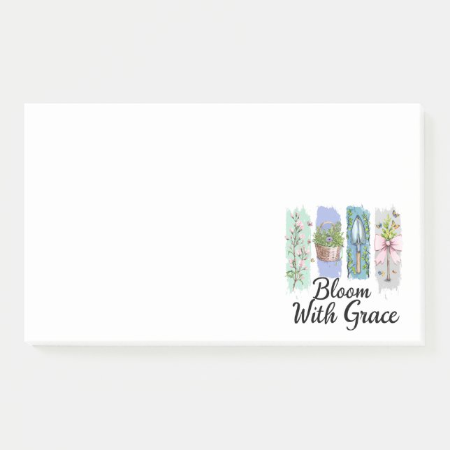 Bloom with Grace Garden Floral Art Post-it Notes (Front)