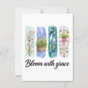Bloom with Grace Garden Floral Art Postcard