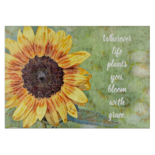 Bloom with Grace Glass Cutting Board