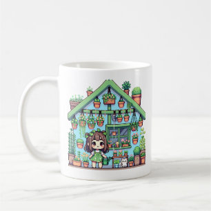 Bloom with Grace Kawaii Girl with Plants Coffee Mug