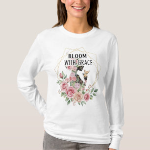 Bloom With Grace – Modern Floral Woman Silhouette T-Shirt