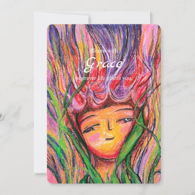 Bloom With Grace – Pastel Floral Encouragement Car Holiday Card (Front)