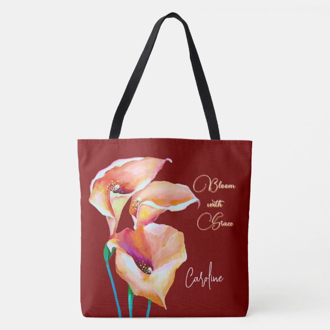 Bloom with Grace Pastel Fluid Colours Tote Bag (Front)