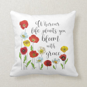 Bloom with grace - Poppy flowers Cushion