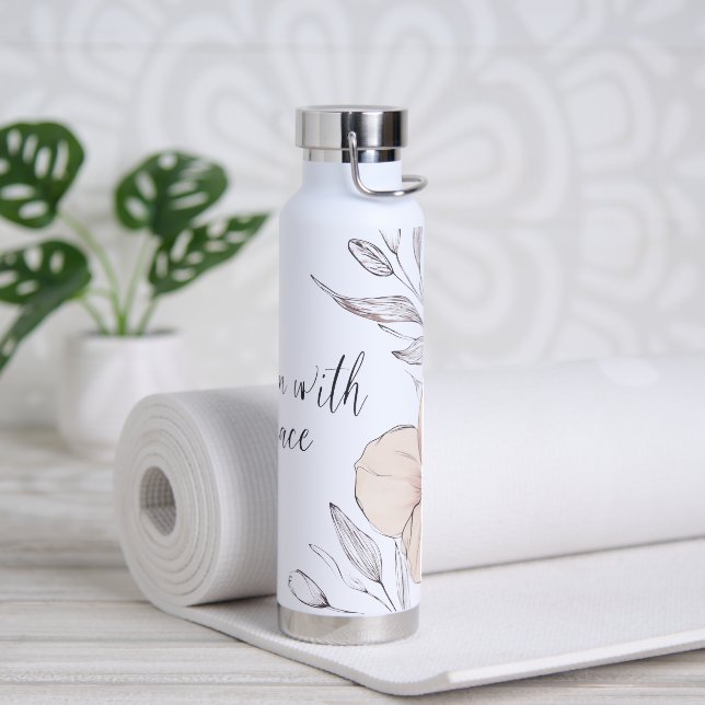 🌸 Bloom with Grace 🌿 Water Bottle (Yoga)