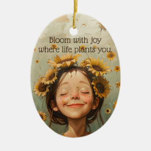 Bloom with Joy Ceramic Ornament