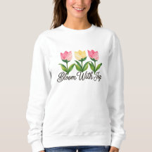 Bloom With Joy Pink Tulip Floral Sweatshirt