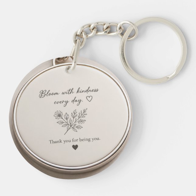 Bloom With Kindness Floral Keychain (Back)