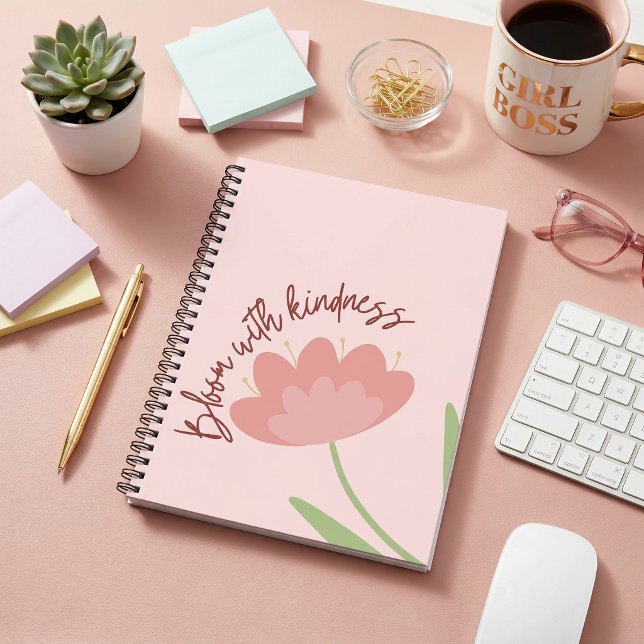 Bloom with kindness, pastel floral  notebook (Creator Uploaded)