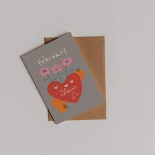 Bloom with Self Love February Abstract Postcard