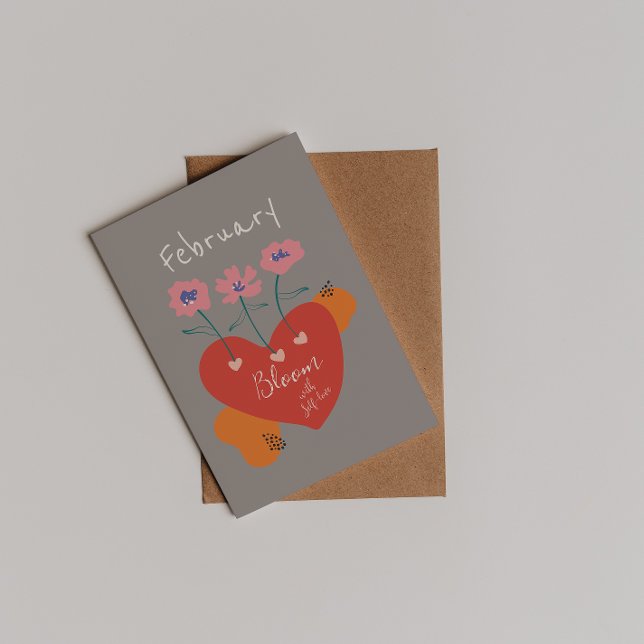 Bloom with Self Love February Abstract Postcard (Creator Uploaded)