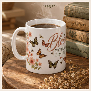 Bloom Without Limits Graphic Boho Coffee Mug