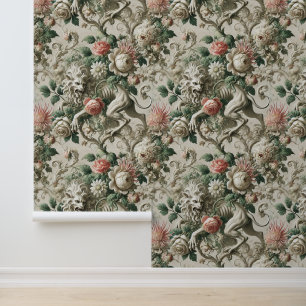 Bloombound Sentinel – Gothic Floral Design Wallpaper