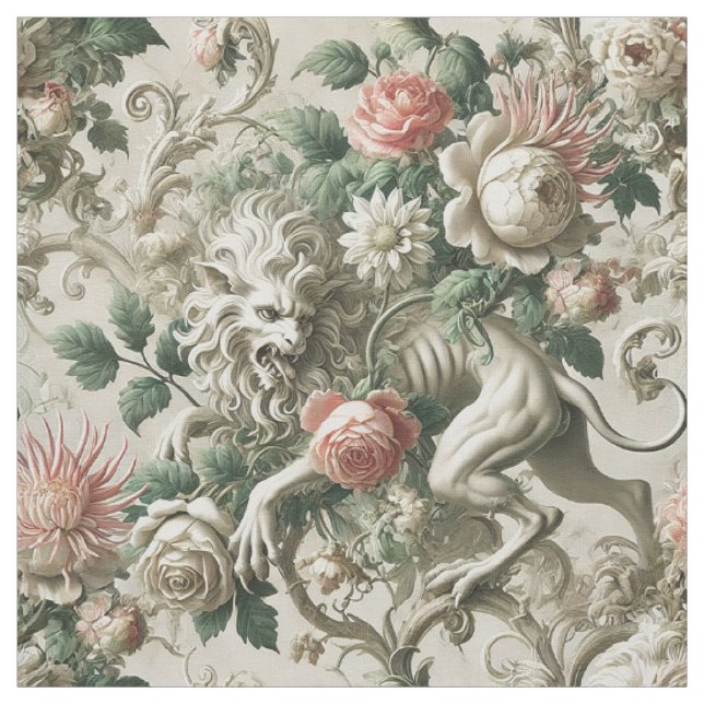 Bloombound Sentinel – Gothic Statement Tile Fabric (Swatch)