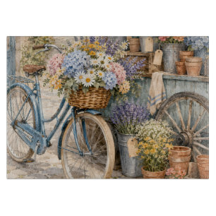 Bloomcore Flower Market Bicycle Cutting Board
