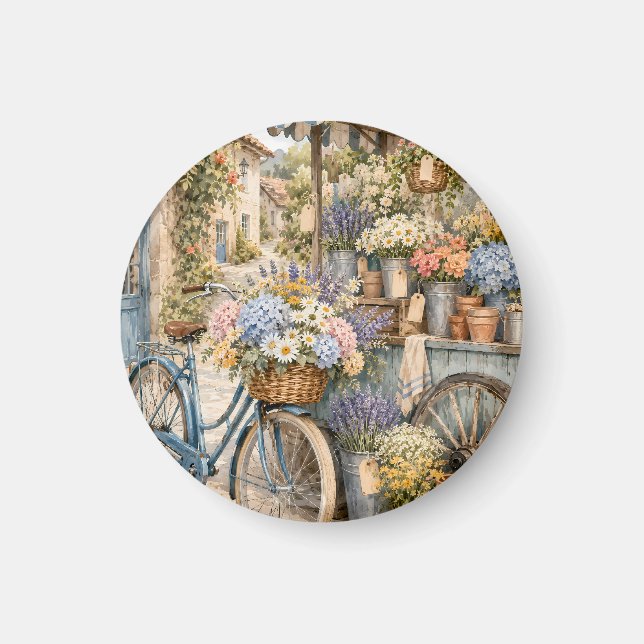 Bloomcore Flower Market Bicycle Magnet (Front)
