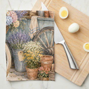 Bloomcore Flower Market Bicycle Tea Towel