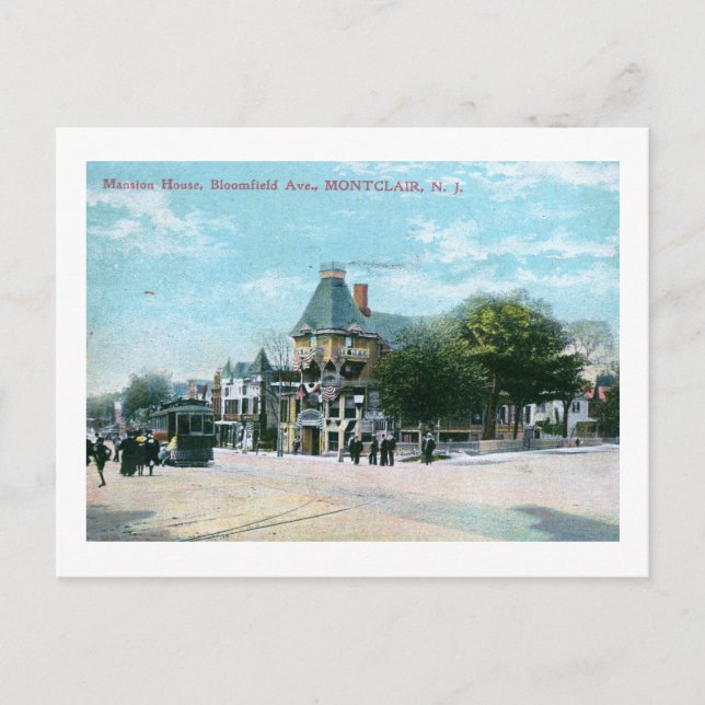 Bloomfield Ave., Montclair NJ 1908 Vintage Postcard (Front)