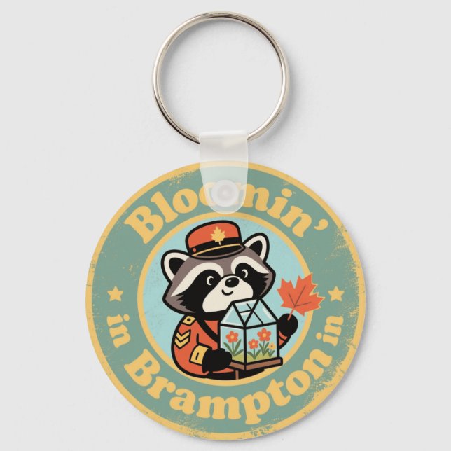 Bloomin’ in Brampton with a Funny Racoon Mountie Key Ring (Front)