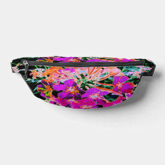 Blooming Abstract Magenta and Orange Flower Bum Bags