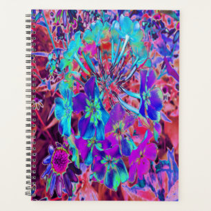 Blooming Abstract Purple and Blue Flower Planner