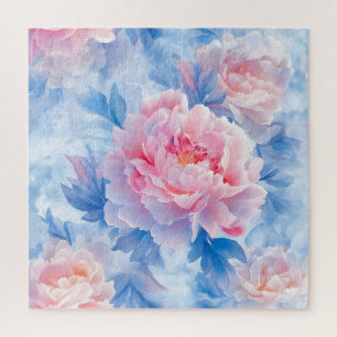 Blooming Abstract Watercolor Peony Jigsaw Puzzle